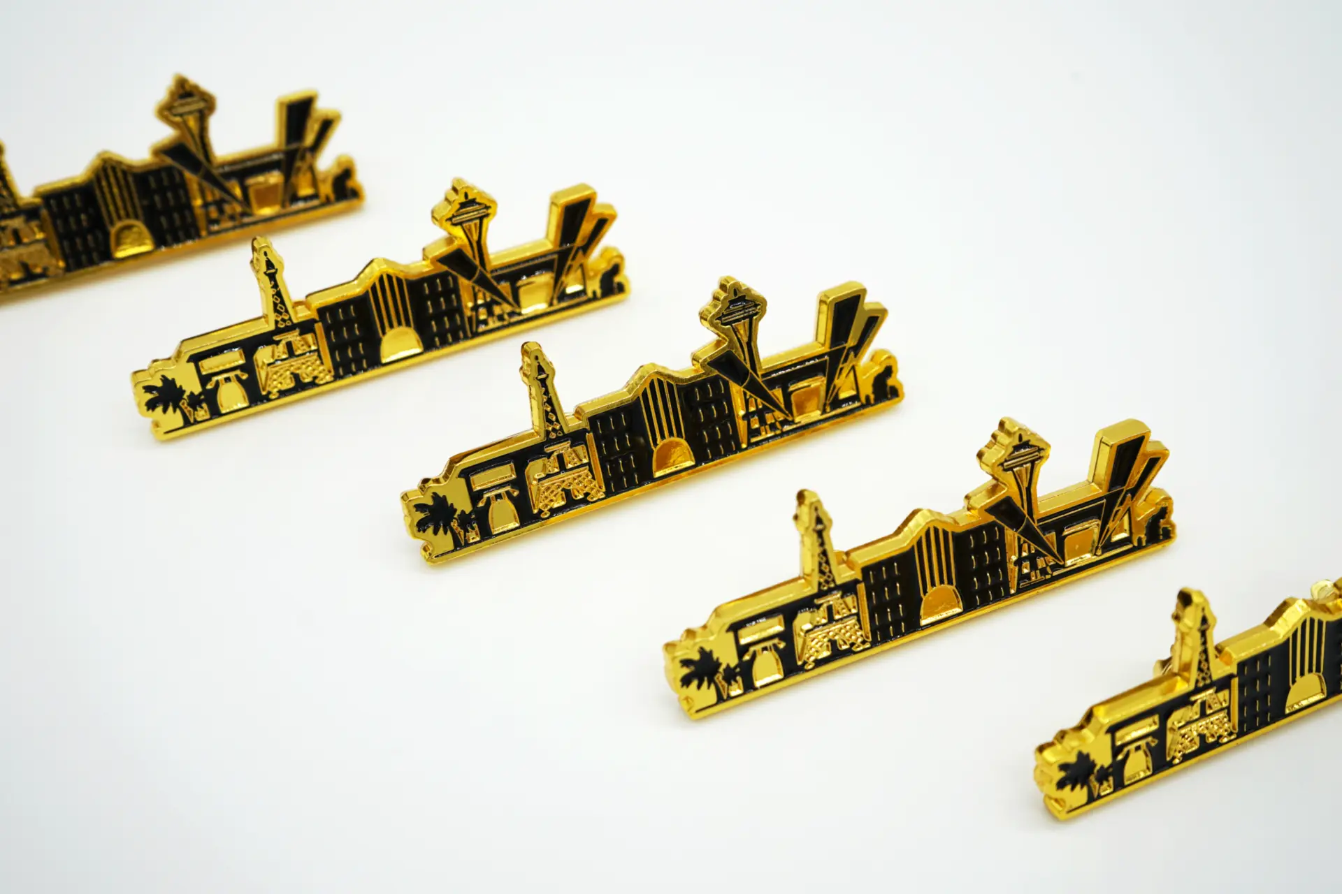 Cityscape skyline pins